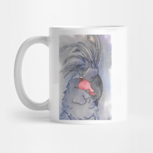 the great black palm cockatoo watercolor portrait art Mug